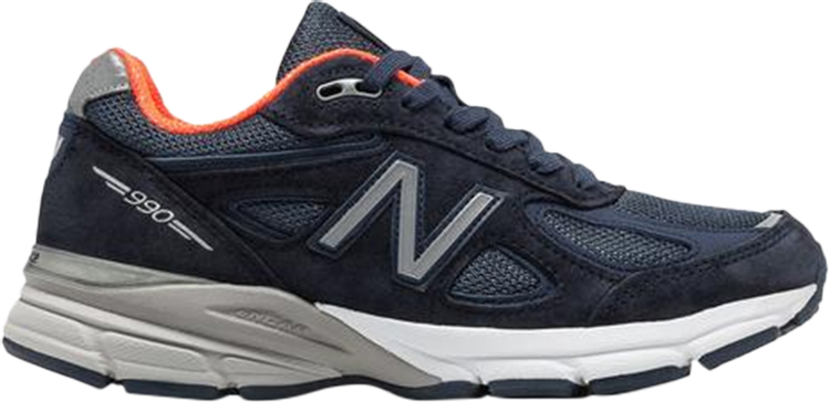 Кроссовки New Balance Wmns 990v4 Made in USA 'Navy Orange', синий - фото