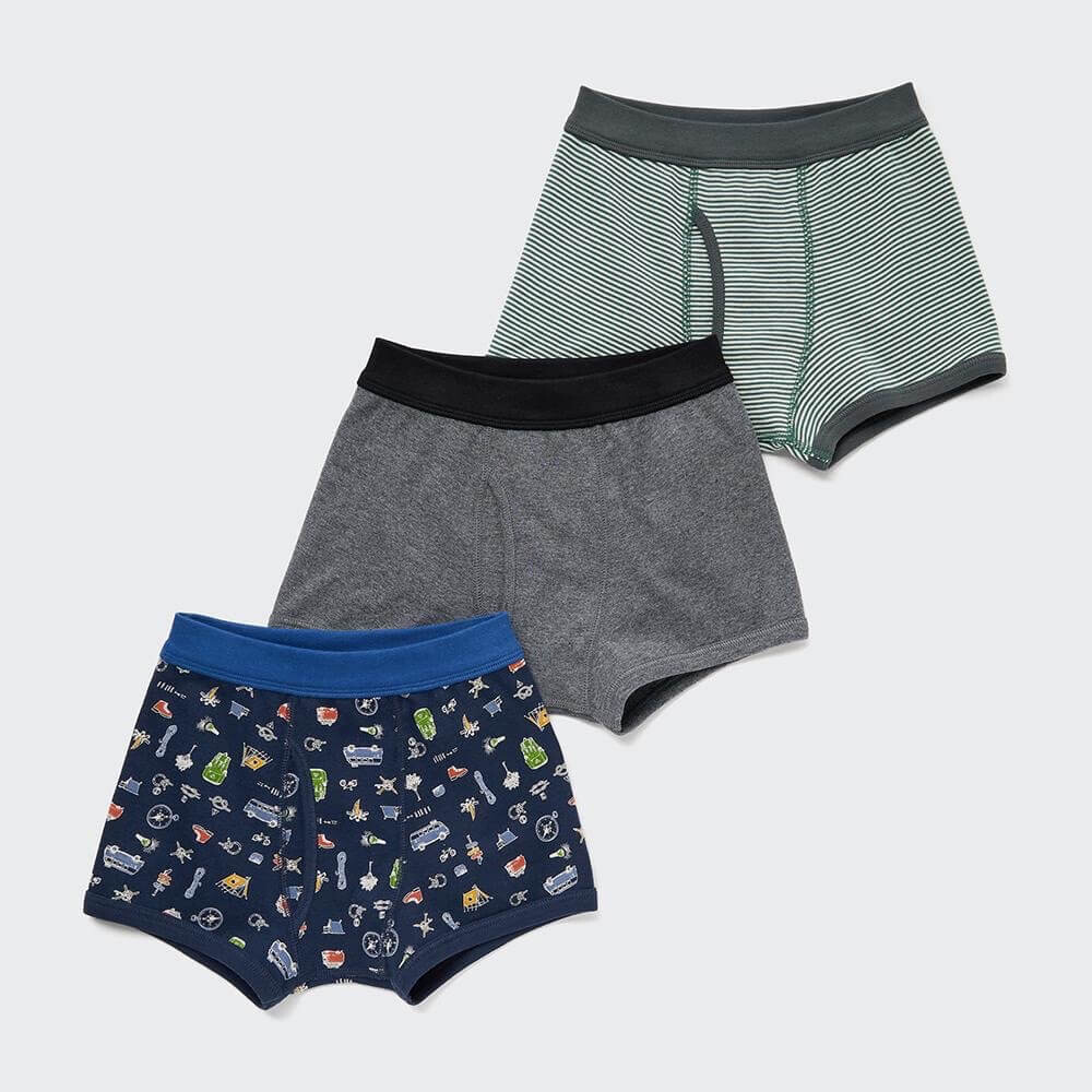 

Комплект трусов Uniqlo Boxers, 3 пары, мультиколор/серый/зеленый