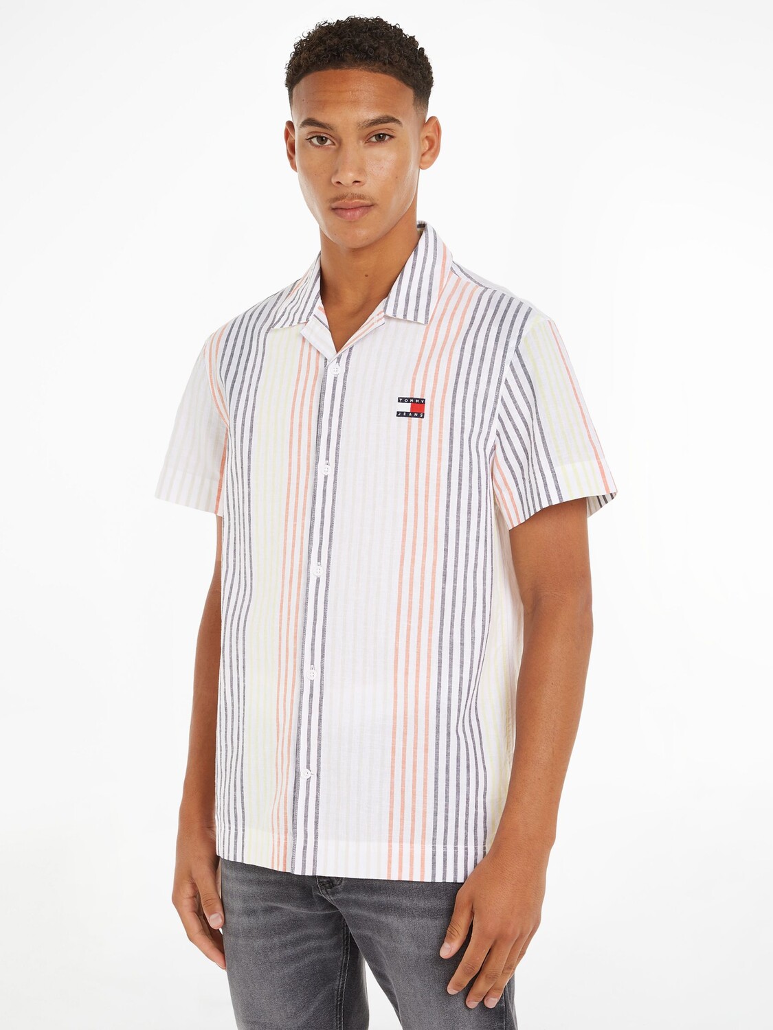 

Льняная рубашка в полоску Tommy Hilfiger, белый/разноцветный