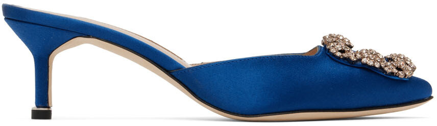 

Синие туфли без задника Hangisimu Manolo Blahnik, Синий