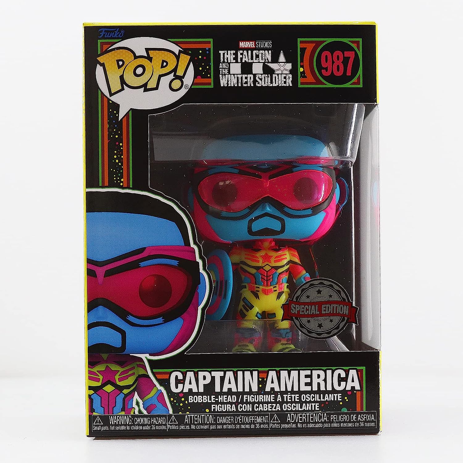 Фигурка Funko Pop! Marvel Black Light Vinyl Figure Collection MCU Glow Toy (Captain America (Sam Wilson)) термостат для чайника с неоновой лампой 100835