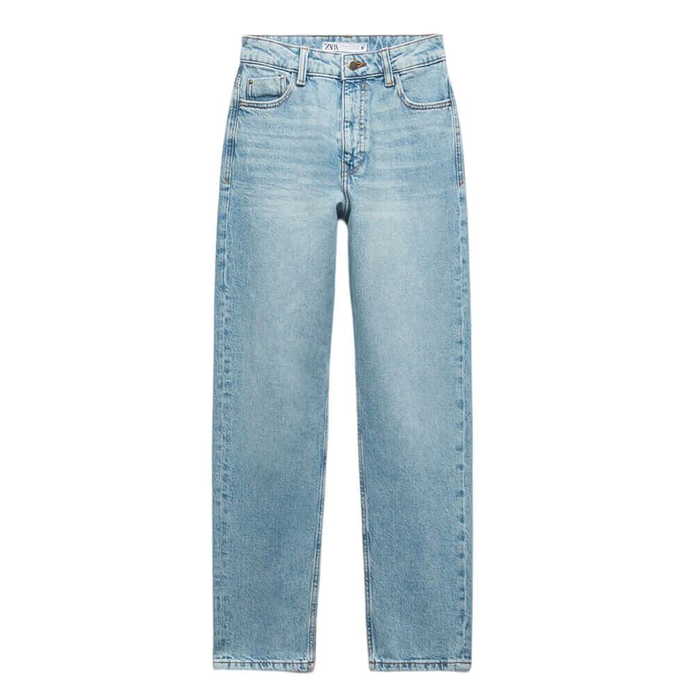 

Джинсы женские c высокой посадкой Zara Z1975 Mom-fit, светло-синий