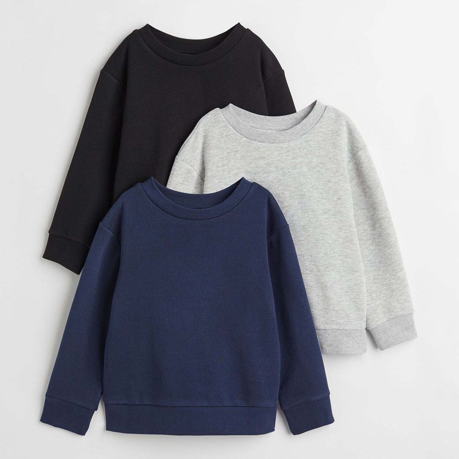 

3 толстовки H&M, темно-синий/светло-серый/черный