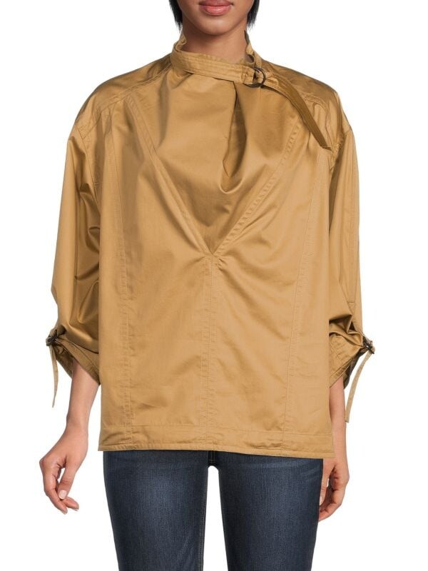 

Рубашка Хлопковая Isabel Marant с язычком, camel