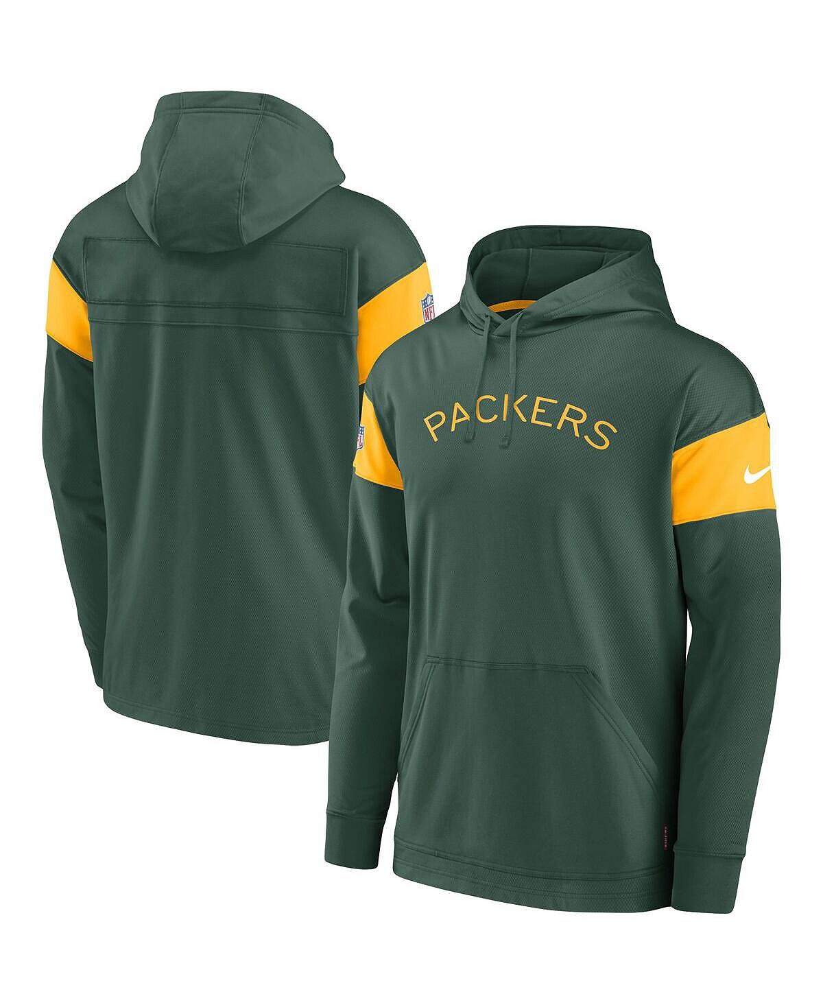 

Мужская толстовка с капюшоном green bay packers sideline arch jersey performance pullover Nike, зеленый