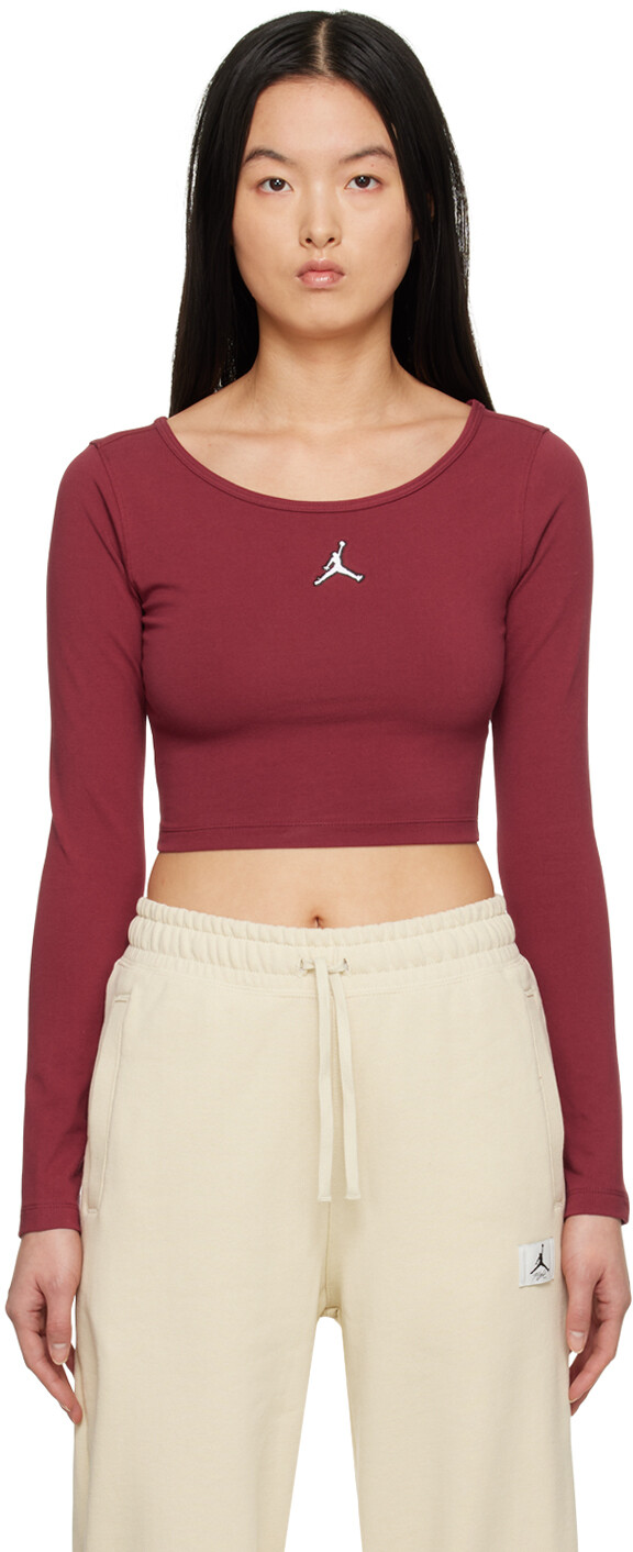 

Бордовая футболка с длинным рукавом Flight Nike Jordan, Красный