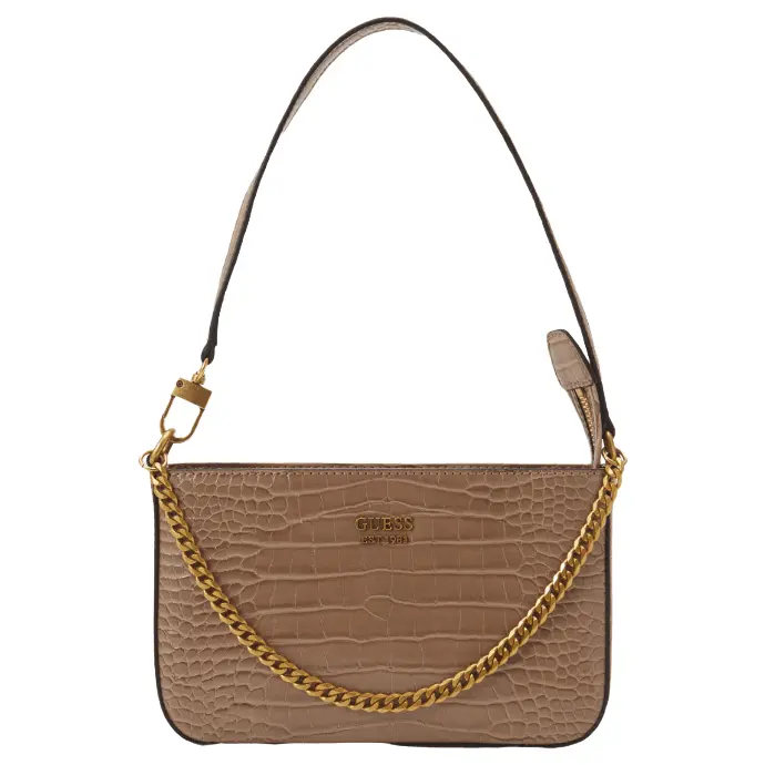 

Сумка-багет Guess Katey Croc Mini Top Zip, бежевый