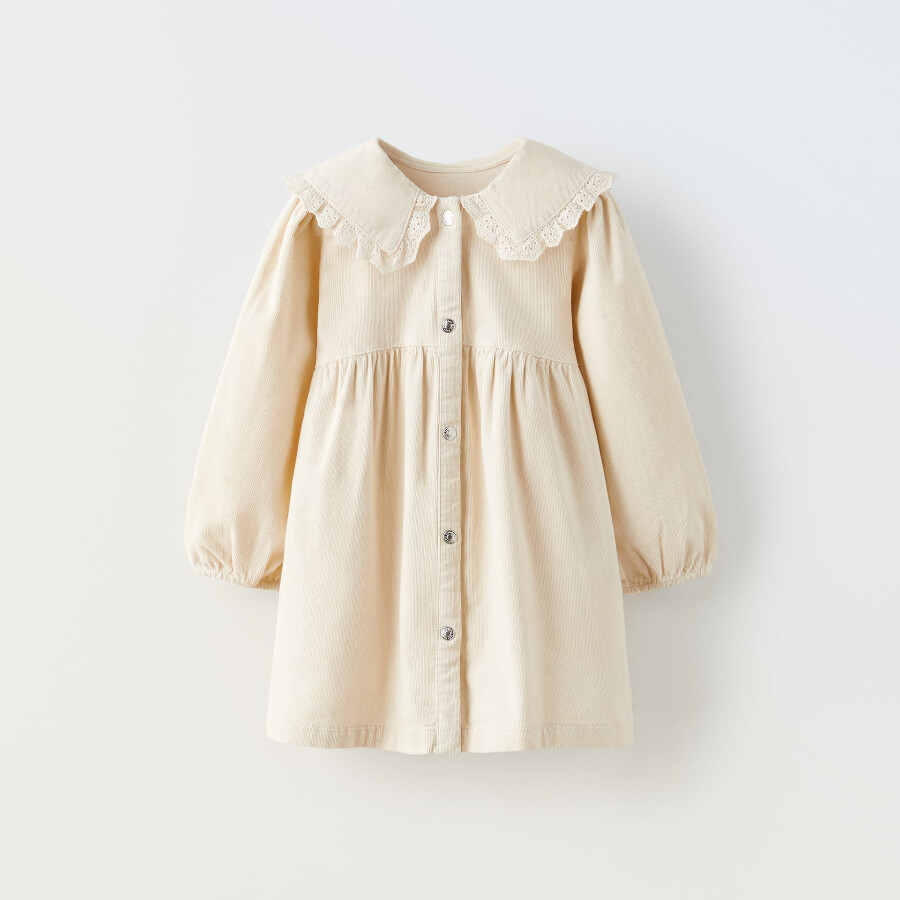 

Платье для девочки Zara Corduroy, молочно-белый