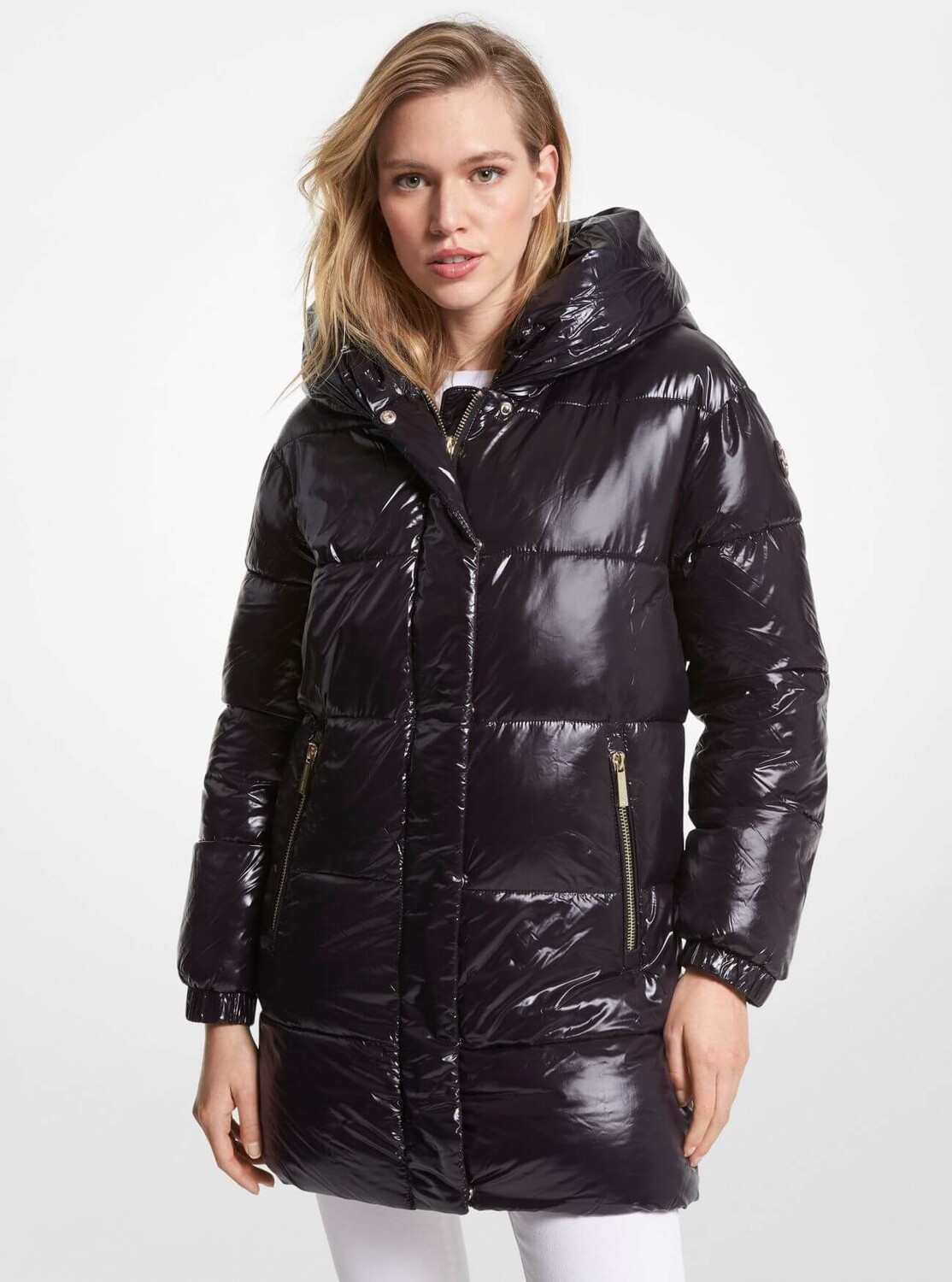 

Куртка Michael Michael Kors Quilted Nylon Puffer, черный