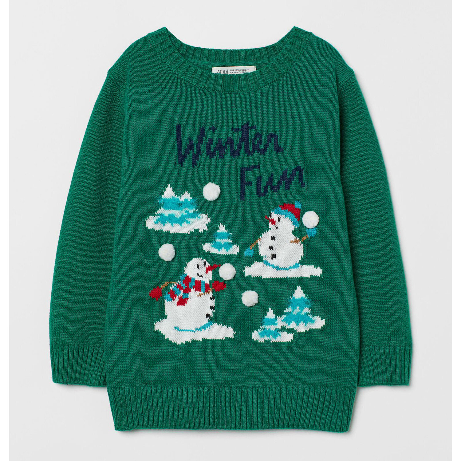 

Свитер с рождественским мотивом H&M Snowmen, темно-зеленый