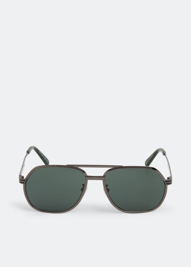 Солнечные очки GUCCI Navigator frame sunglasses, серый солнцезащитные очки web белый