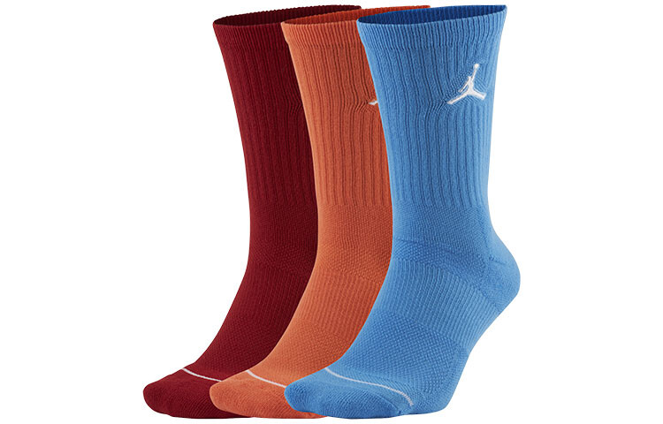 

Спортивные носки Jordan унисекс на каждый день, 3 пары красных/оранжевых/синих