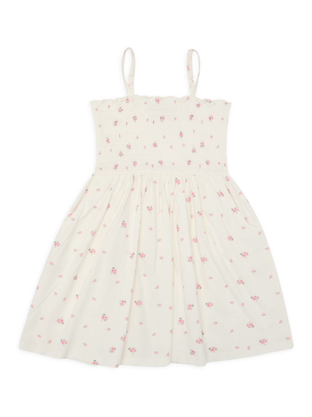 цена Присборенное платье с цветочным принтом для малышей, маленьких девочек и девочек Dotty Dungarees, кремовый