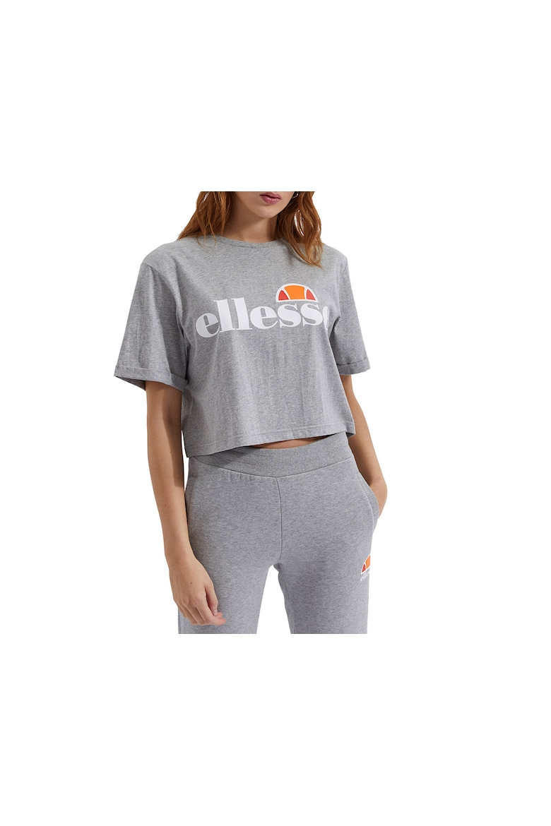 Короткая футболка с логотипом Alberta Ellesse, серый