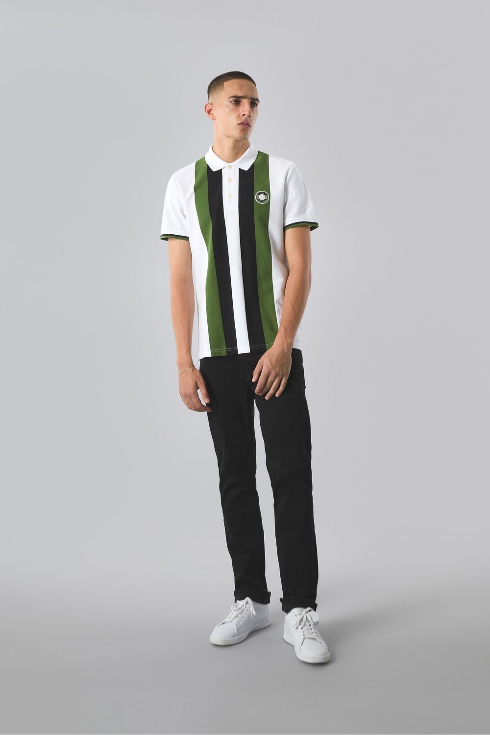 

Полосатая трикотажная рубашка поло Pretty Green, белый