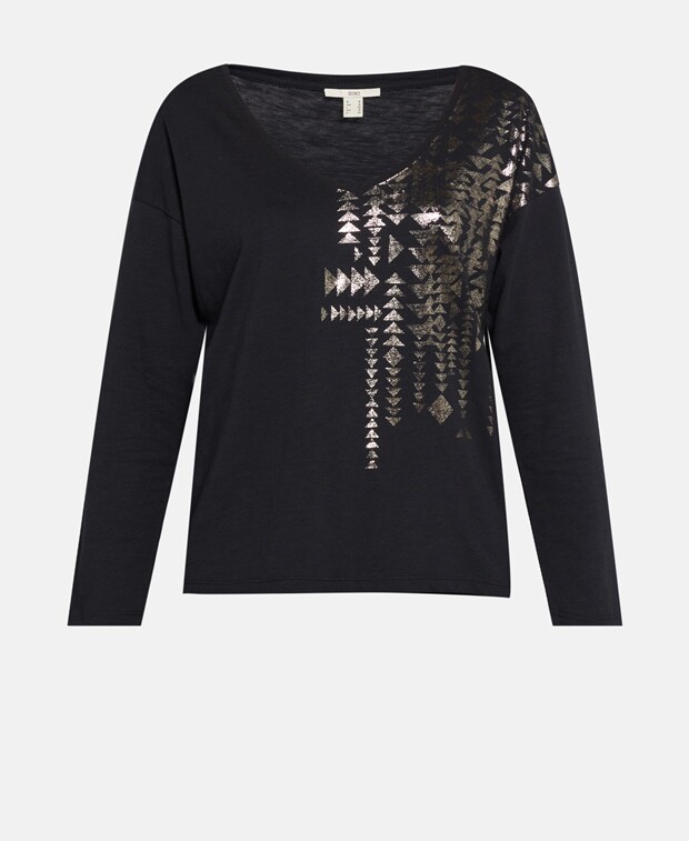 

Топ с длинными рукавами edc by Esprit, черный