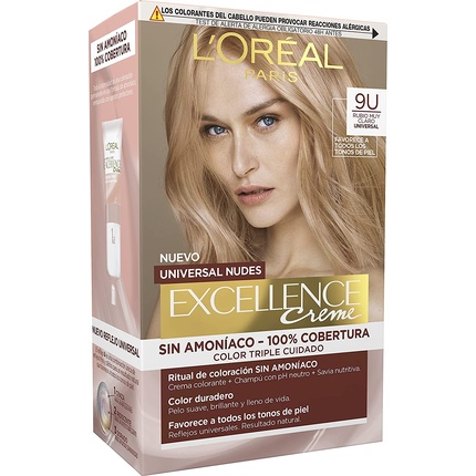 Краска для волос Excellence Creme Universal Nudes 9U Очень светлый блондин, L'Oreal