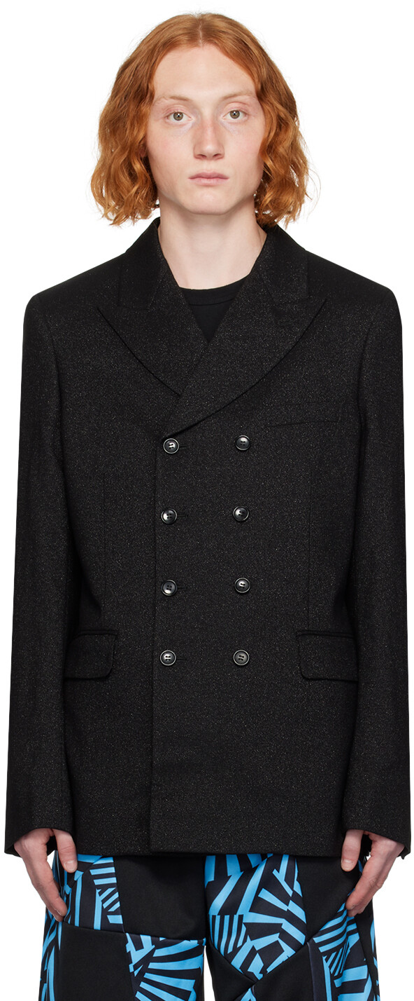

Черное пальто металлик Comme des Garçons, Черный
