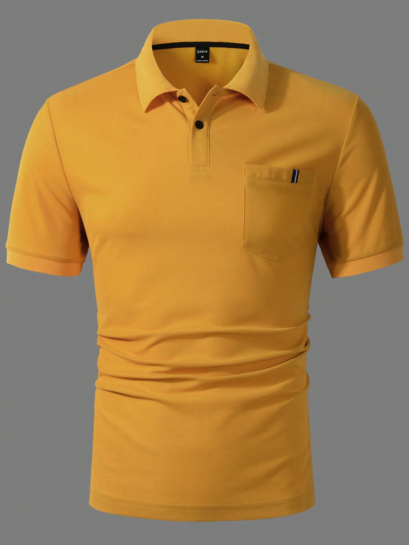 Мужская однотонная рубашка-поло с короткими рукавами Manfinity Homme, желтый синяя рубашка поло с коротким рукавом 72742 мш21 38 152