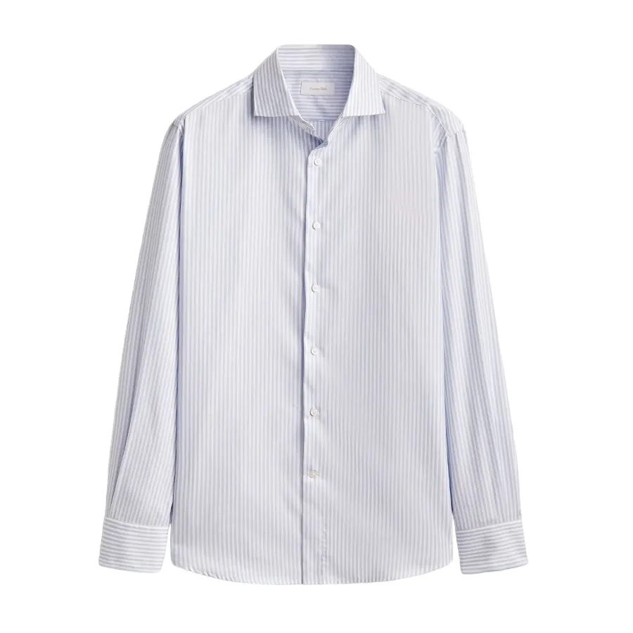 

Рубашка Massimo Dutti Melange Gingham Check, белый/светло-синий