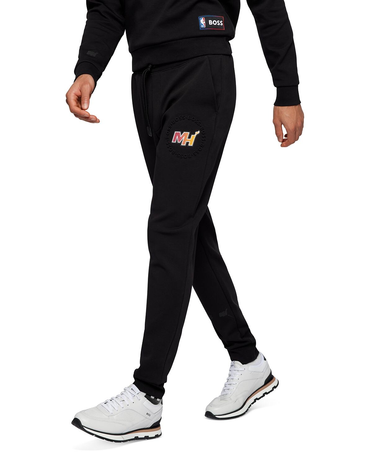 

Мужские брюки из хлопкового трикотажа boss x nba miami heat Hugo Boss, черный