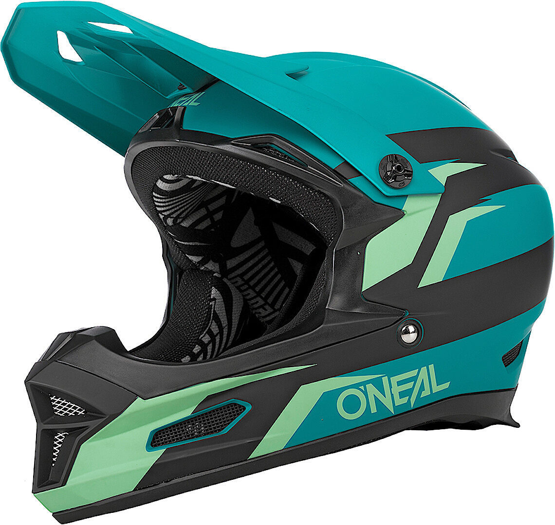 Шлем Oneal Fury Stage V.22 для скоростного спуска, голубой/черный/зеленый