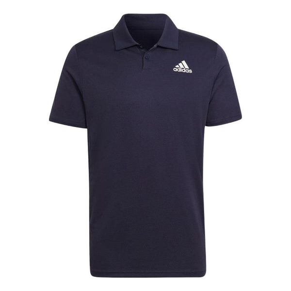 

Футболка Adidas Logo Printing Solid Color Short Sleeve Polo Navy Blue, Синий