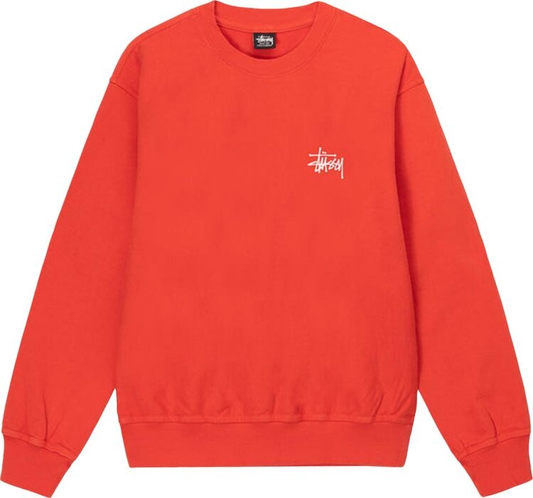 

Толстовка Stussy Basic Pigment Dyed Crew 'Tomato', красный