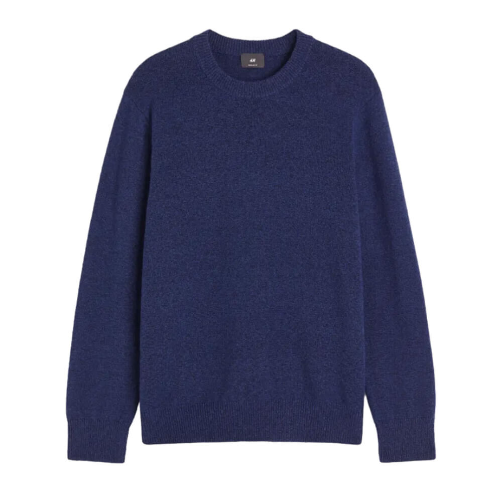 

Свитер H&M Regular Fit Fine-knit, темно-синий