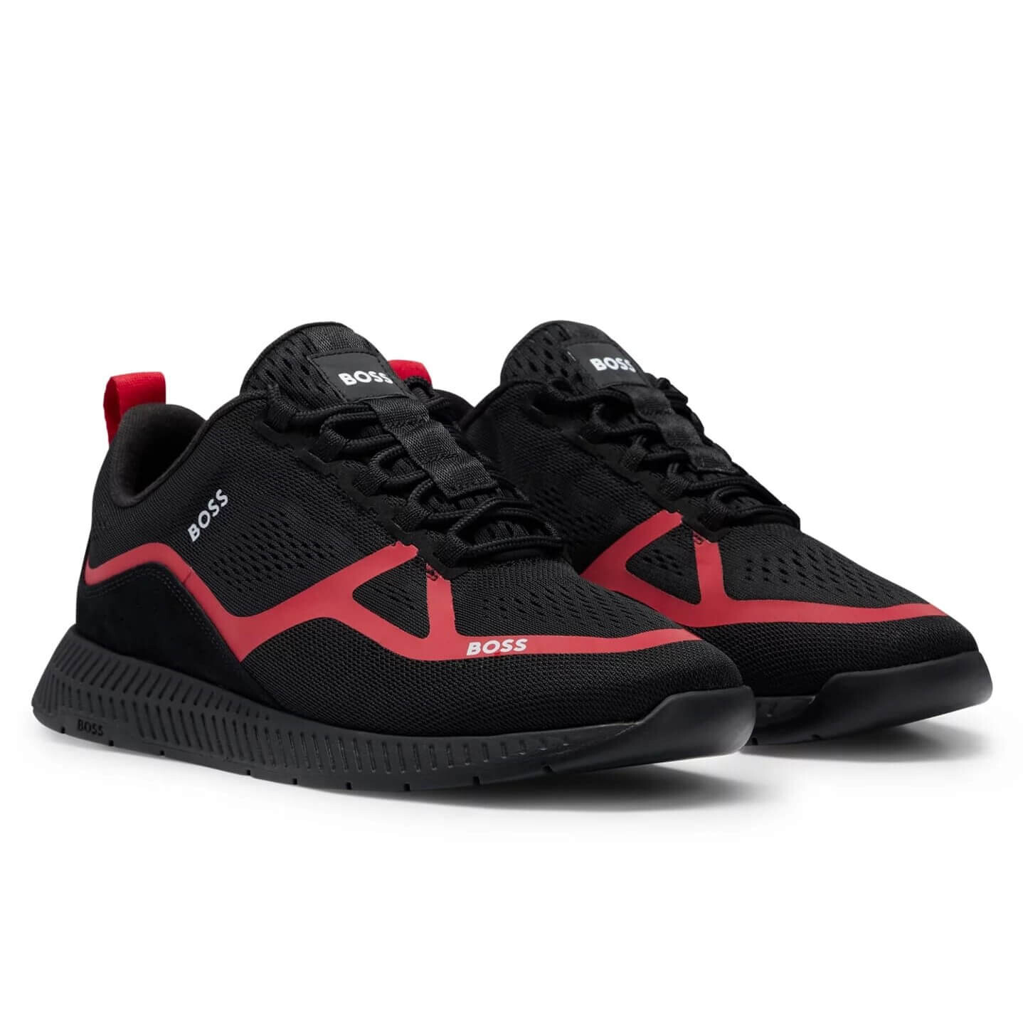 

Кроссовки Boss Mesh Lace-Up, черный/красный
