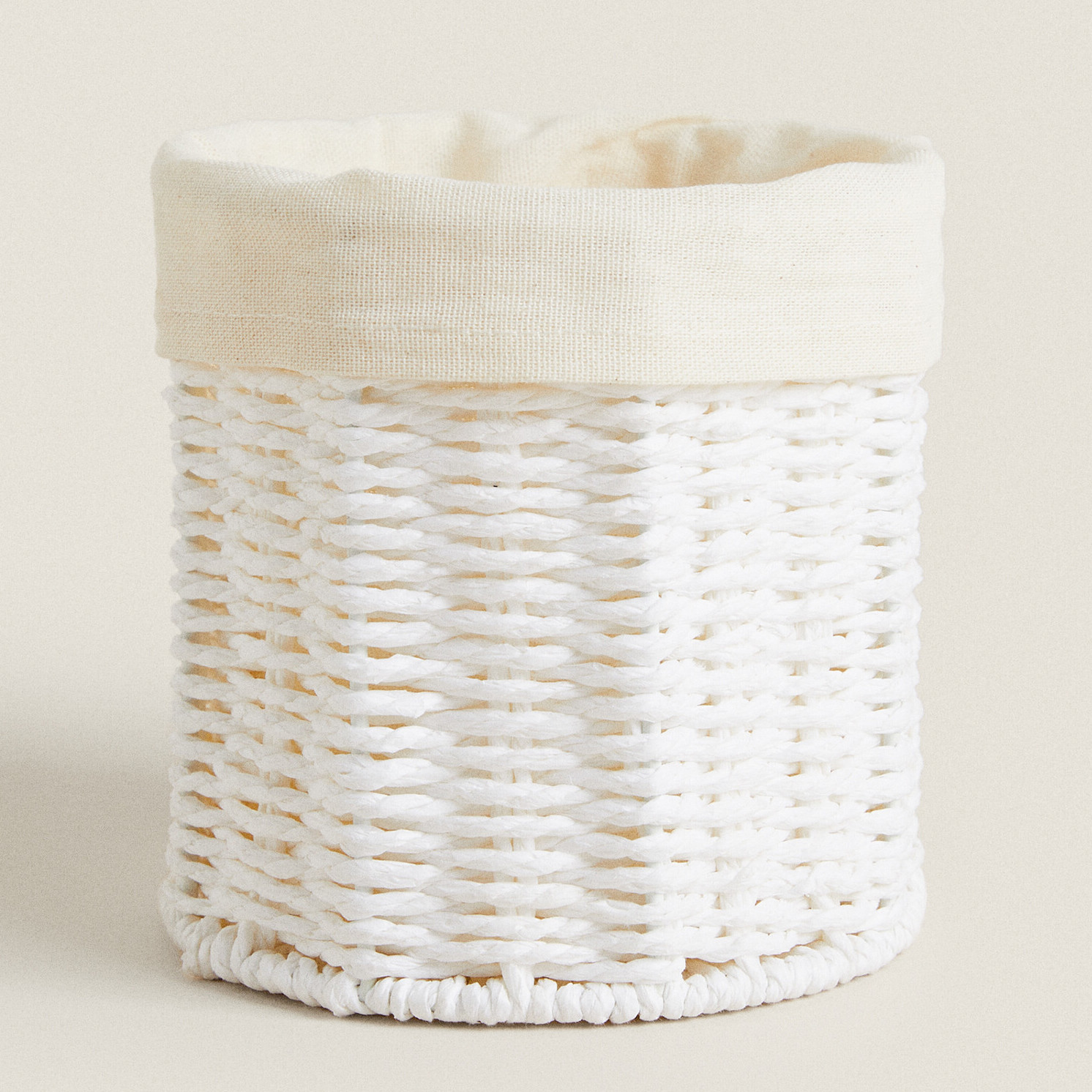 

Круглая корзина Zara Home Linen Lining, белый/экрю