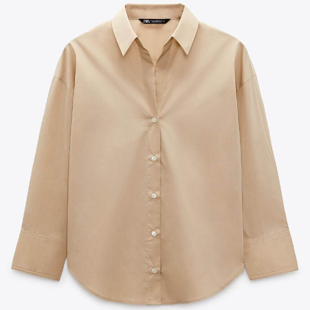 

Рубашка Zara Poplin, светло-коричневый
