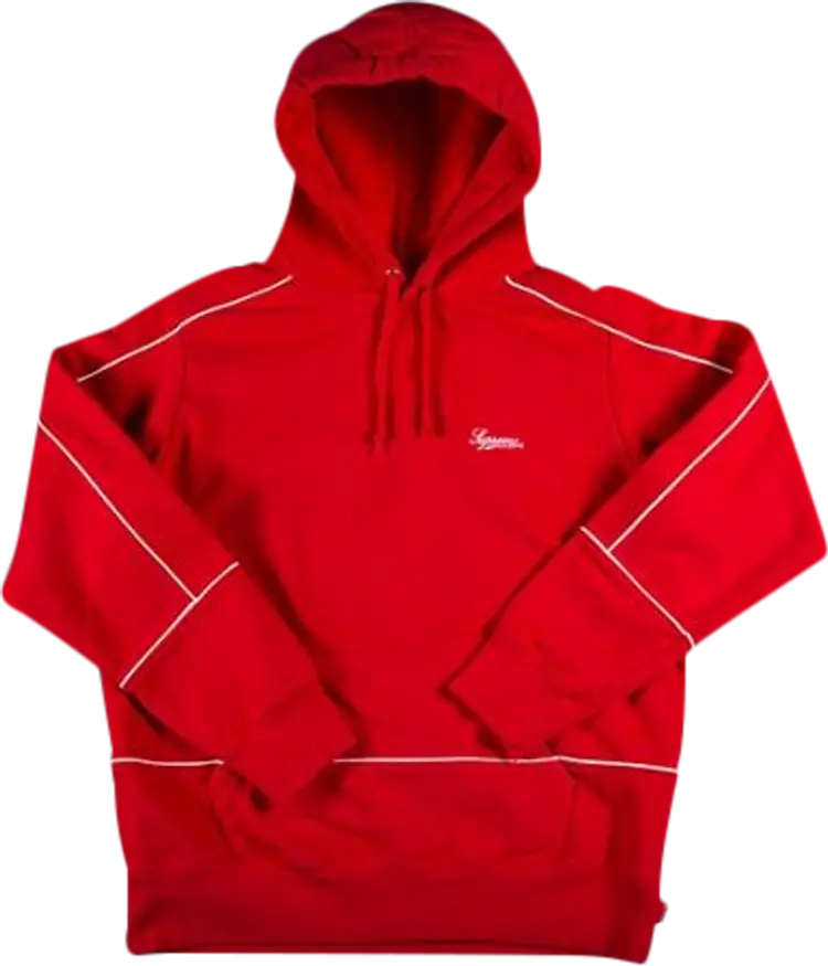 

Толстовка Supreme Piping Hooded Sweatshirt 'Red', красный