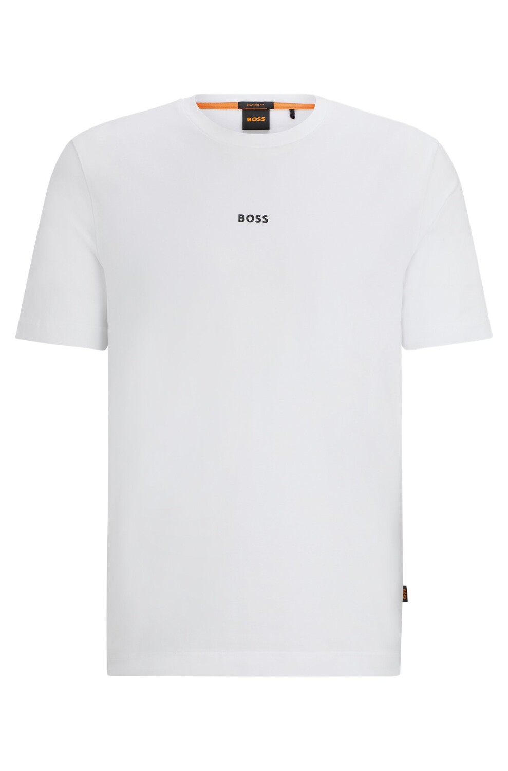 

Футболка Boss Relaxed-fit In Stretch Cotton With Logo Print, белый