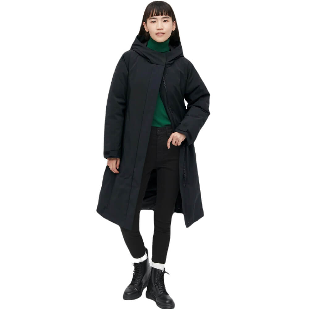 

Пальто Uniqlo Ultra Warm Hybrid Down Long, черный