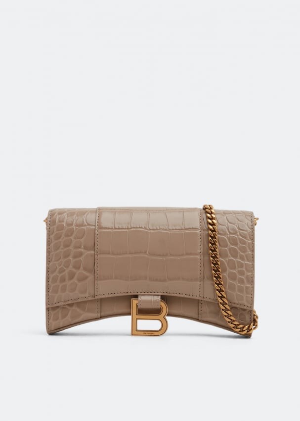 

Кошелек BALENCIAGA Hourglass chain wallet, коричневый