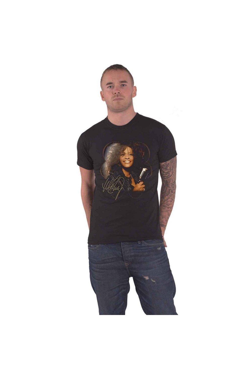 Хлопковая футболка с винтажным фото Whitney Houston, черный 1 шт f45698 подшипник с иглой фотография 722083810