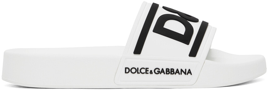 

Белые пляжные шлепанцы Dolce & Gabbana