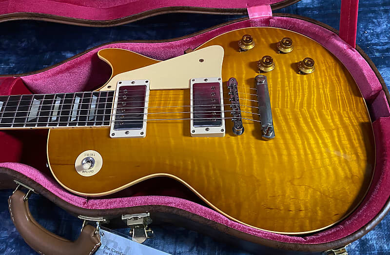 

НОВЫЙ! 2022 Gibson Custom Shop 1959 Les Paul Lemon Burst - Авторизованный дилер - Верх, отобранный вручную VOS Custom Shop '59 Les Paul Standard Reissue