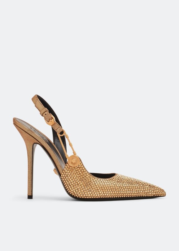 

Туфли VERSACE Safety-Pin slingback pumps, золотой