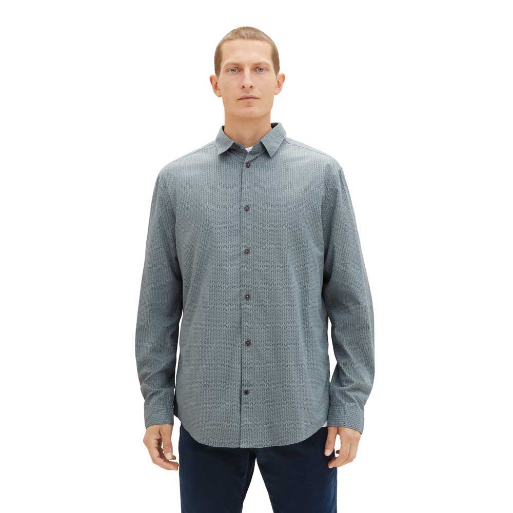 Рубашка Tom Tailor 1038759 Printed, серый рубашка с коротким рукавом tom tailor 1029812 fitted printed stretch серый