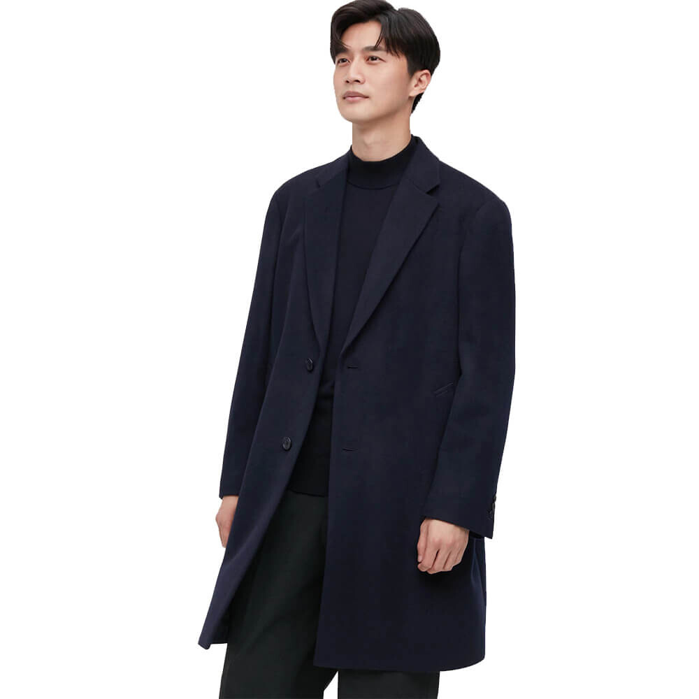 

Пальто Uniqlo Cashmere Overcoat, синий