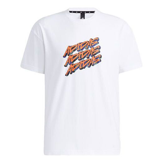 Футболка Adidas Ub Gfx T Graffiti Printing Logo Sports Loose Short Sleeve White, Белый футболка adidas str tee gfx contrasting colors printing sports short sleeve white t shirt белый