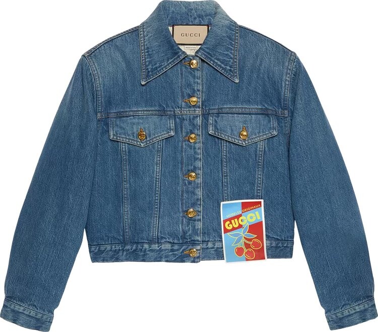 

Куртка Gucci Denim Jacket With Label Blue, синий