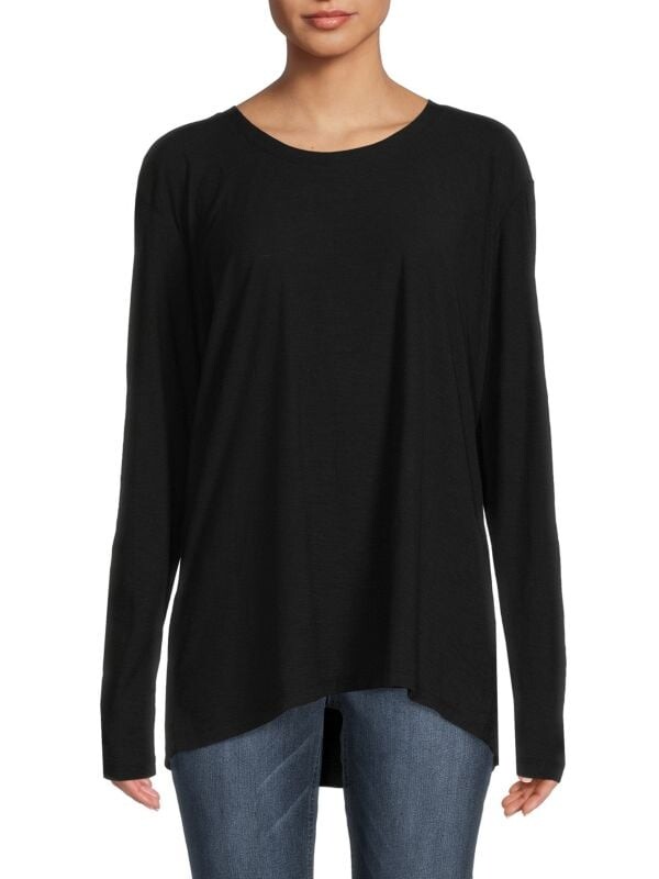 

Футболка из смеси модала с длинным рукавом James Perse Black
