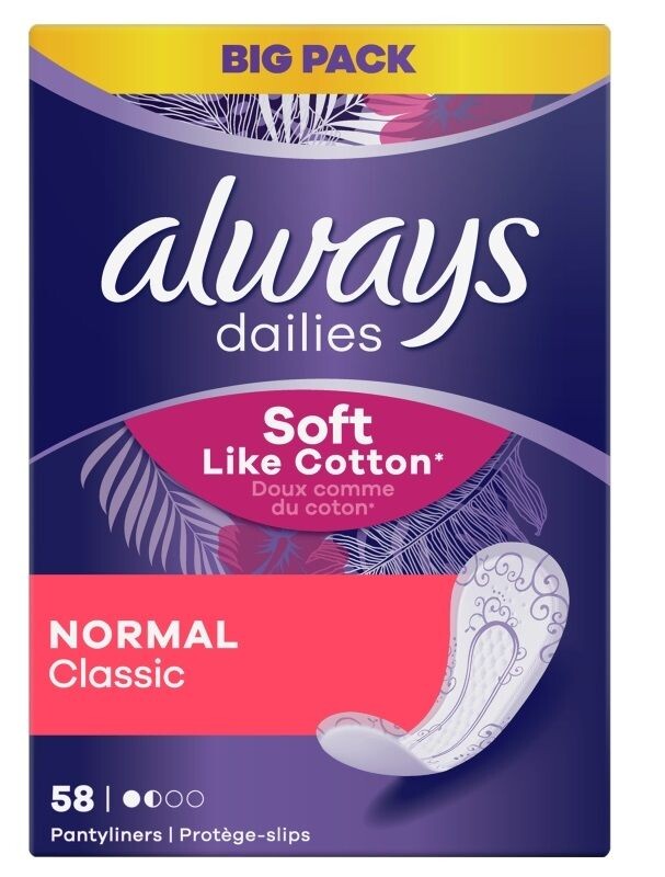 

Always Soft&Cotton Trio ежедневные прокладки, 58 шт.