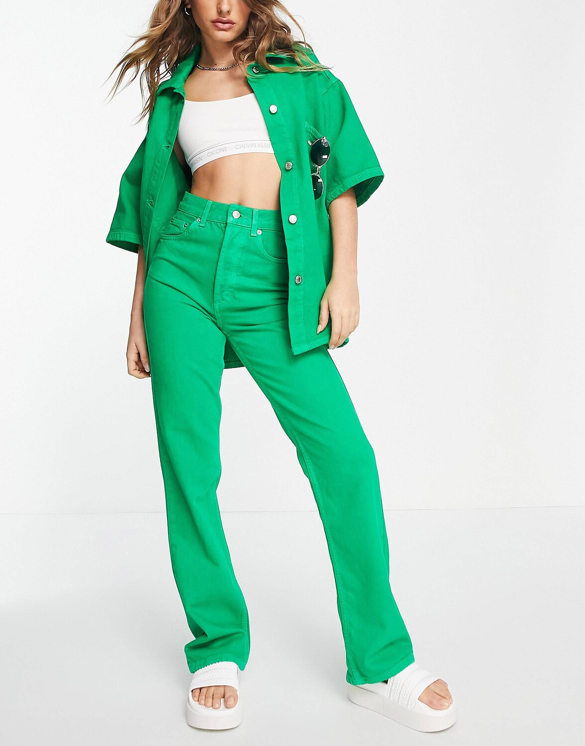 

Ярко-зеленые джинсы Topshop Kort