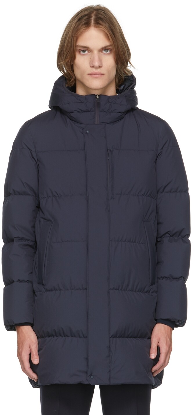 

Темно-синяя пуховая куртка Gore-Tex Windstopper Herno