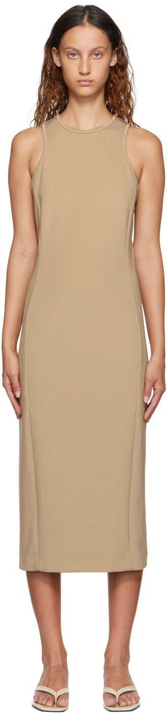 

Коричневое платье-миди Derris Max Mara