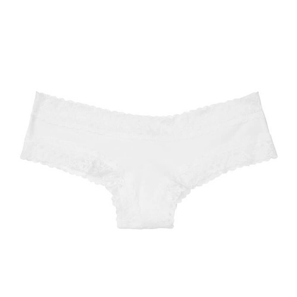 

Трусы Victoria`s Secret Lace Waist Cotton Cheeky, белый